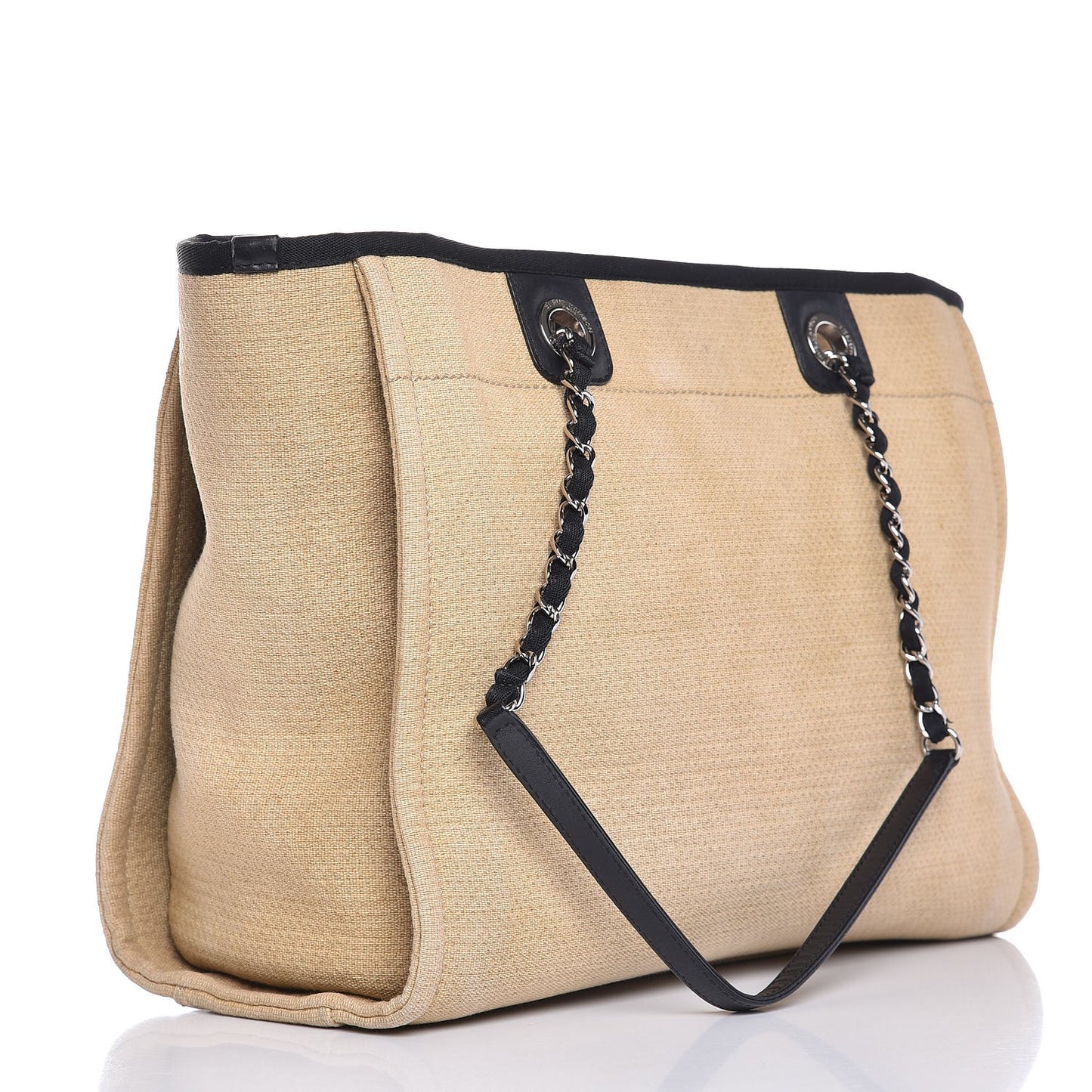 Canvas Small Deauville Tote Beige Black