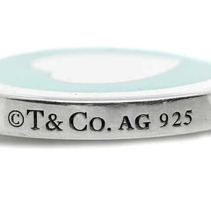 Tiffany Sterling Silver Enamel Heart Key Pendant Blue 4 of 5