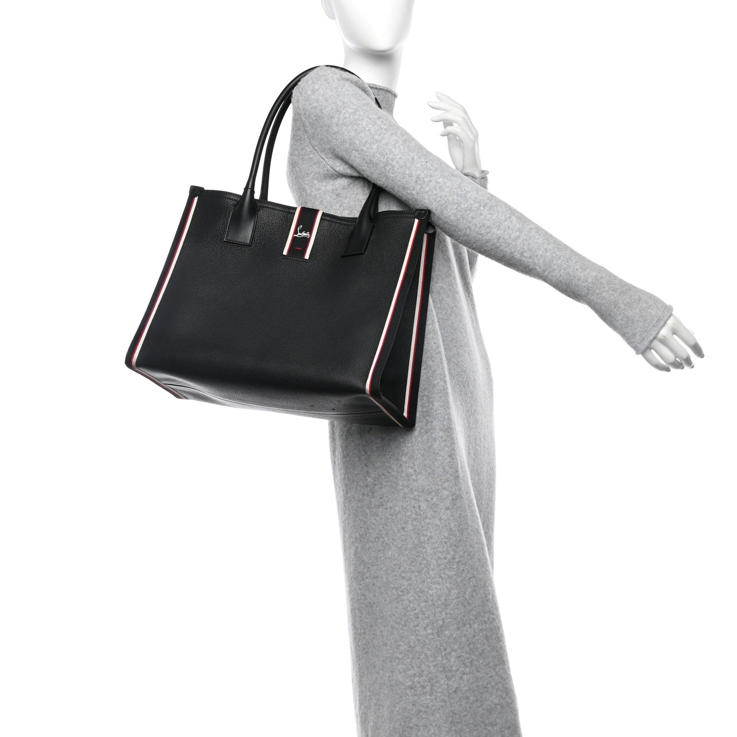 Christian Louboutin Grained Calfskin Large Nastroloubi Tote Black 3 of 11