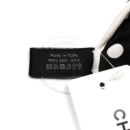 Chanel Silk CC Twilly Hair Tie Black White 4 of 4