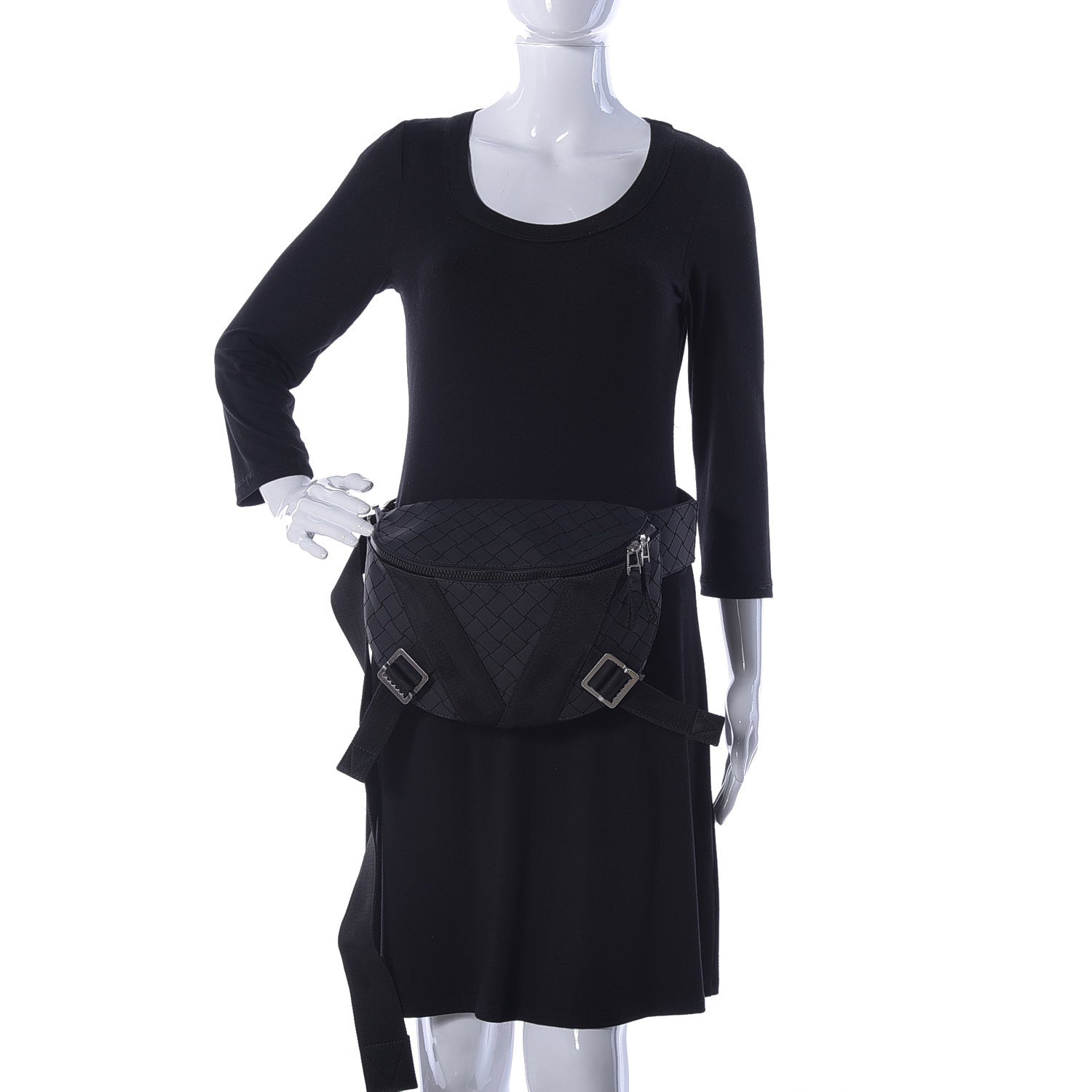 Bottega Veneta Nappa Intrecciato Carved Panels Belt Bag Black 2 of 14