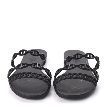 Hermes TPU Rivage Sandals 36 Black 2 of 9