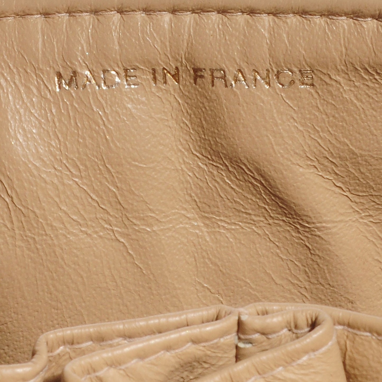 Lambskin Patent East West Chocolate Bar Flap Beige