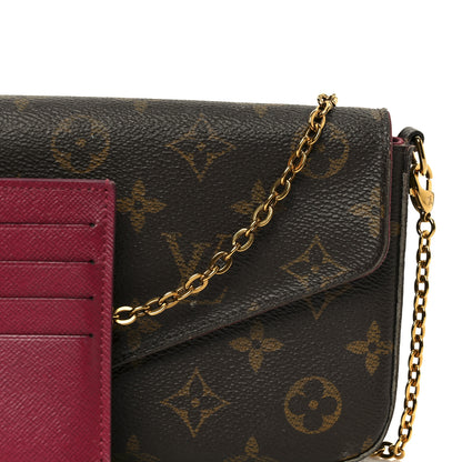 Louis Vuitton Monogram Pochette Felicie Chain Wallet Fuchsia 11 of 14