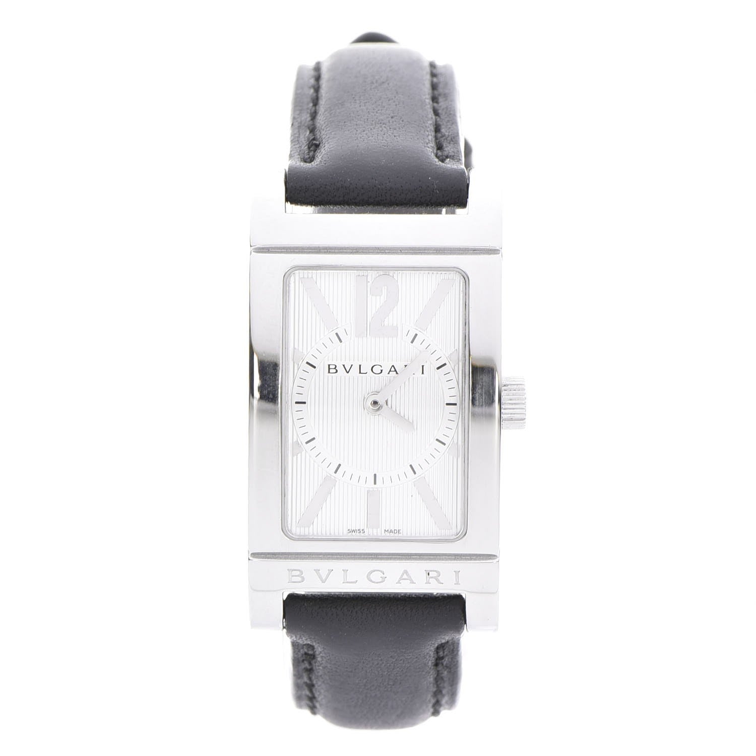 Bulgari Stainless Steel Calfskin 21mm Rettangolo Quartz Watch 1 of 7