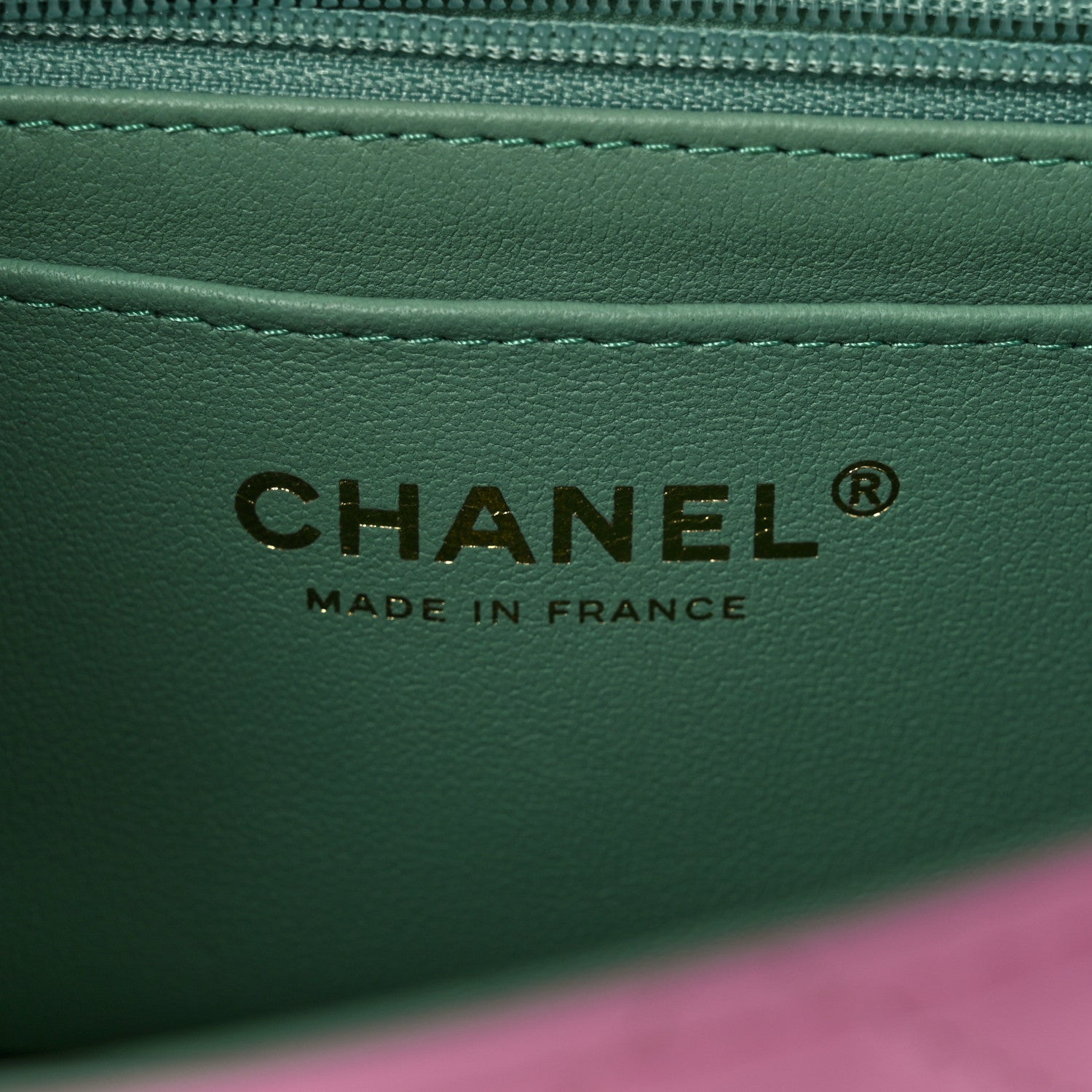Chanel Lambskin Quilted Bi-Color Mini Top Handle Rectangular Flap Light Lilac Light Green 6 of 10
