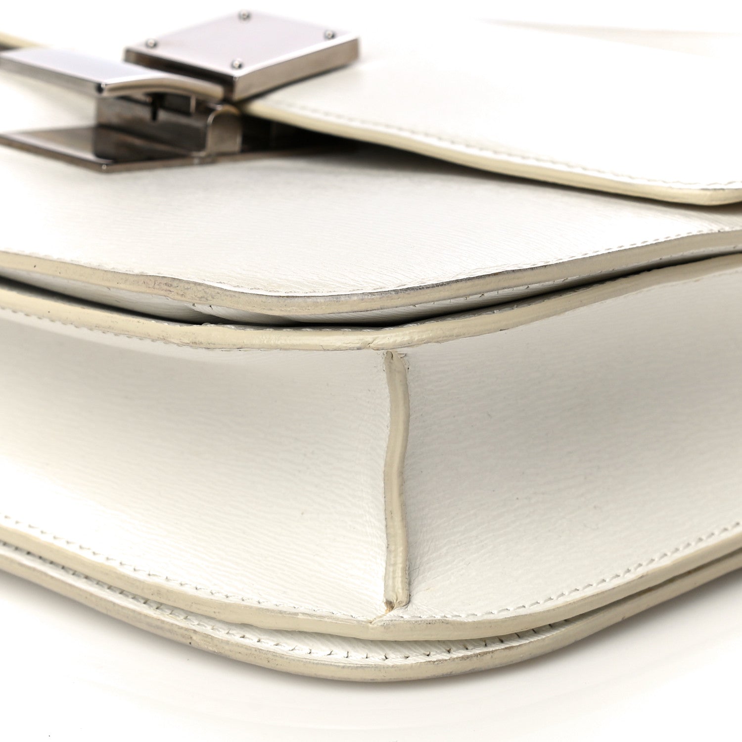Celine Liege Calfskin Medium Classic Box Flap Bag White 5 of 25