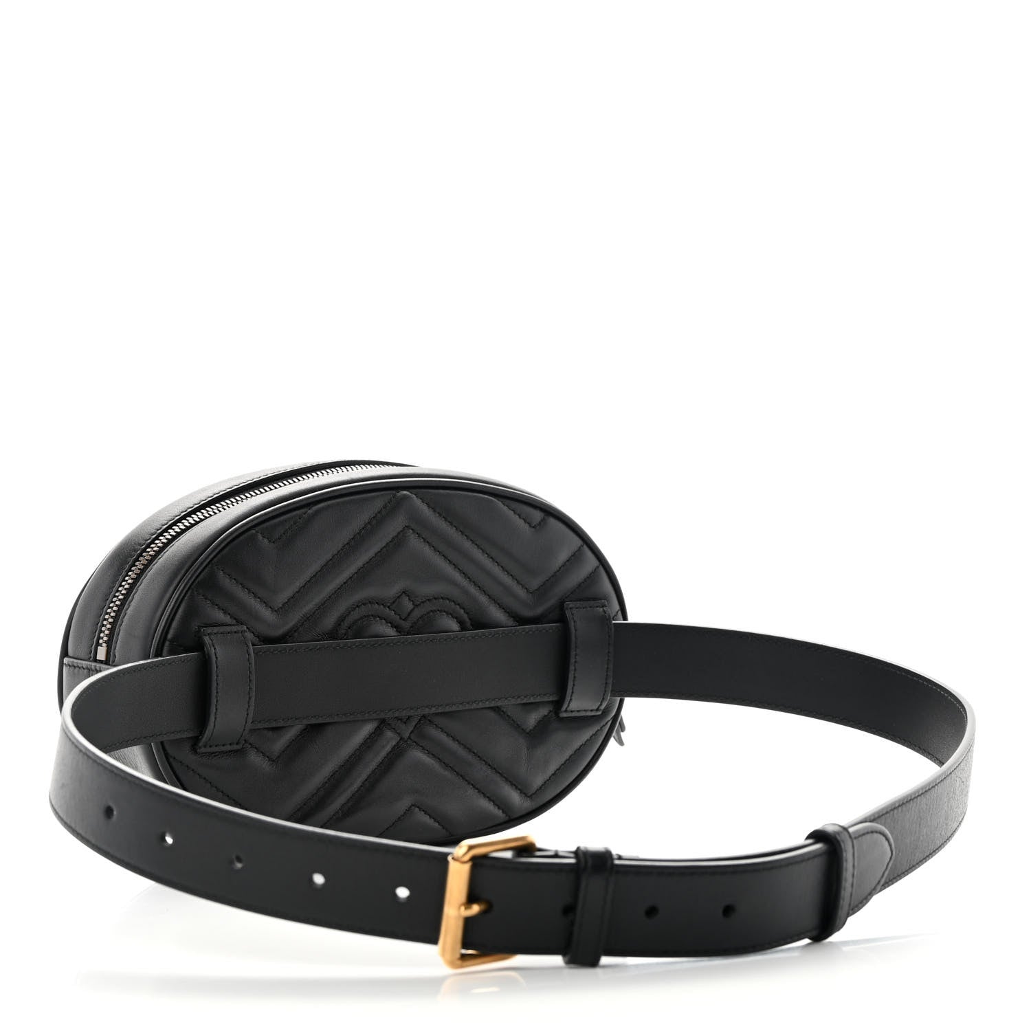 Gucci Calfskin Matelasse GG Marmont Belt Bag 95 38 Black 3 of 13