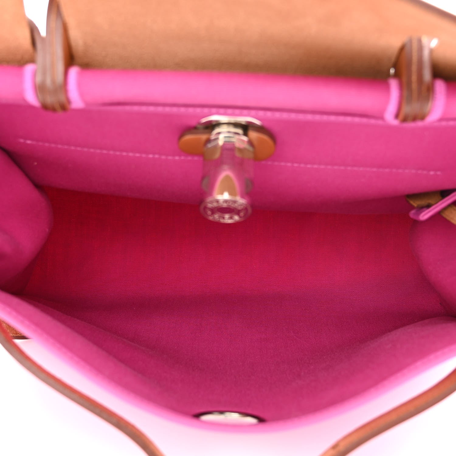 Hermes Toile Militaire Vache Hunter Herbag Zip 31 PM Rose Pourpre Fauve 6 of 17