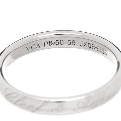 Van Cleef & Arpels Platinum Tendrement Signature Wedding Band Ring 54 6.75 4 of 5