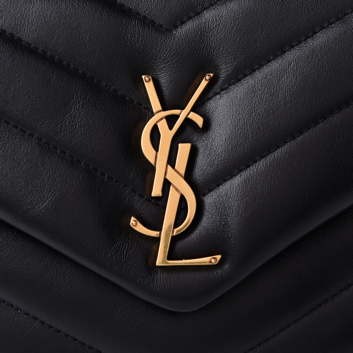 Saint Laurent Calfskin Y Quilted Monogram Small Loulou Chain Satchel Black 8 of 10