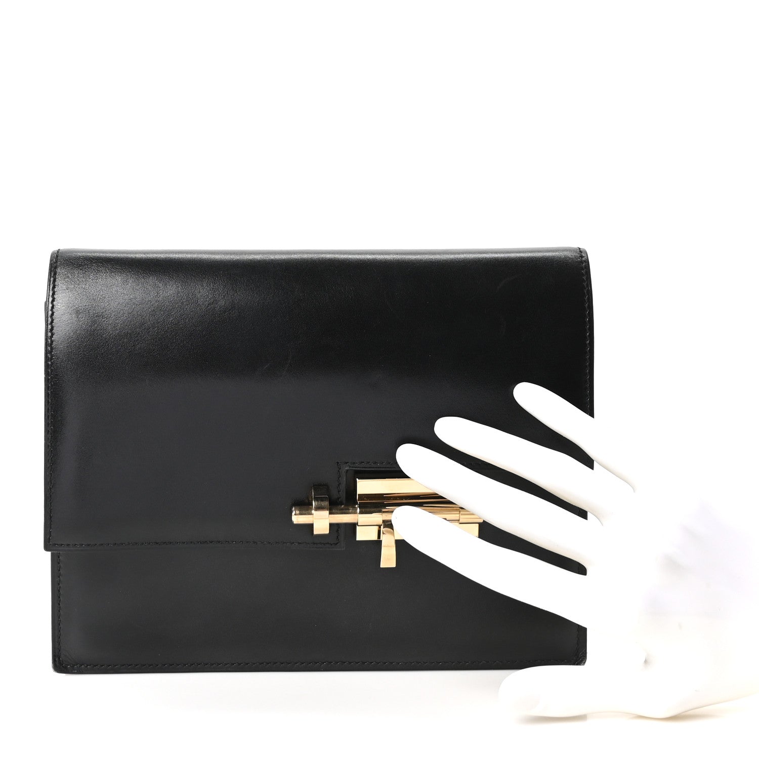 Hermes Box Verrou Clutch Black 2 of 10