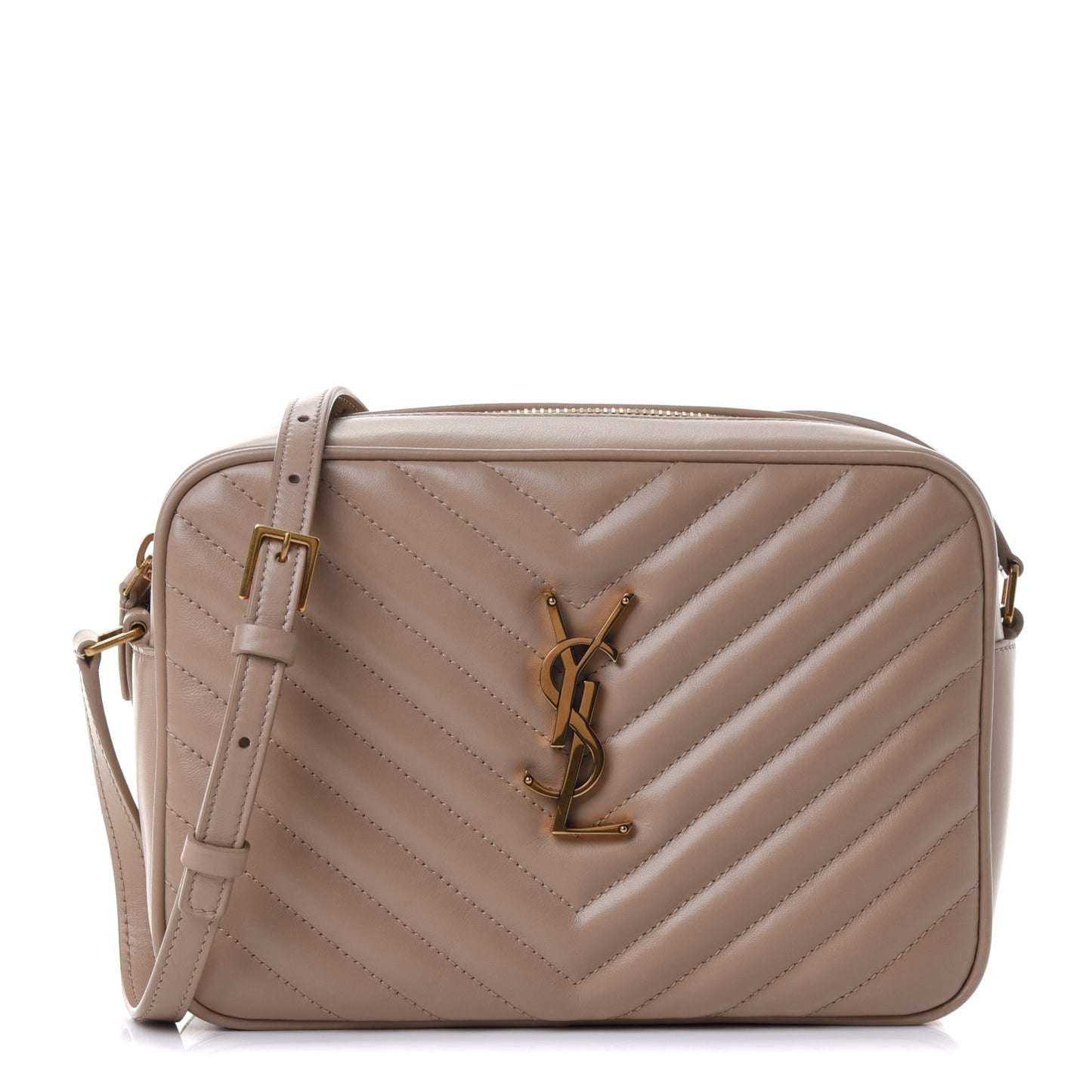 Calfskin Matelasse Monogram Lou Camera Bag Dark Beige