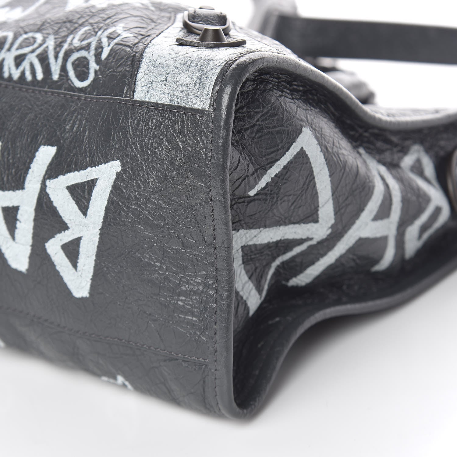 Balenciaga Agneau Arena Graffiti All Over Classic Hardware City Gris Fossile White 10 of 12