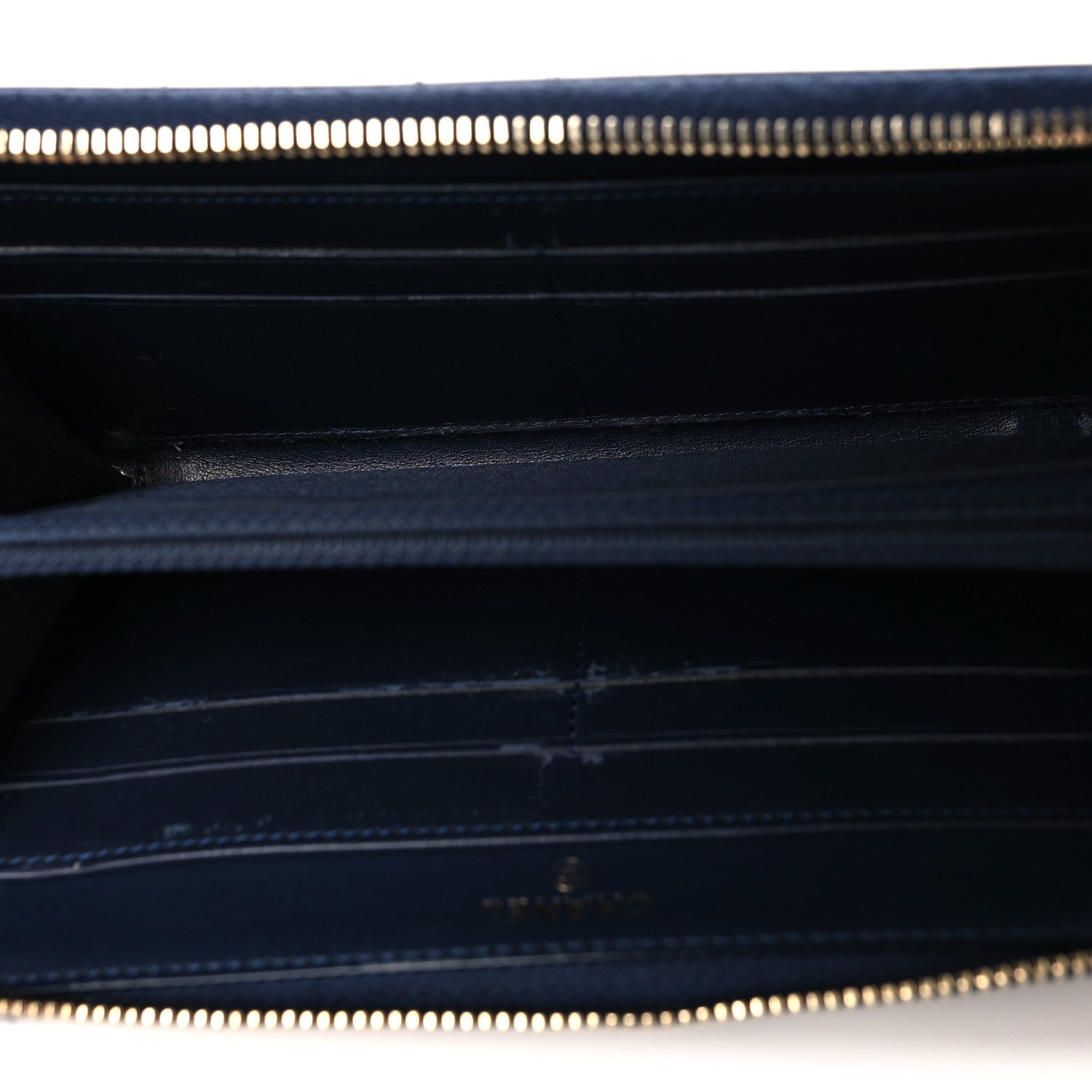 Chanel Caviar Quilted Filigree Zip Around Wallet Navy 5 of 10