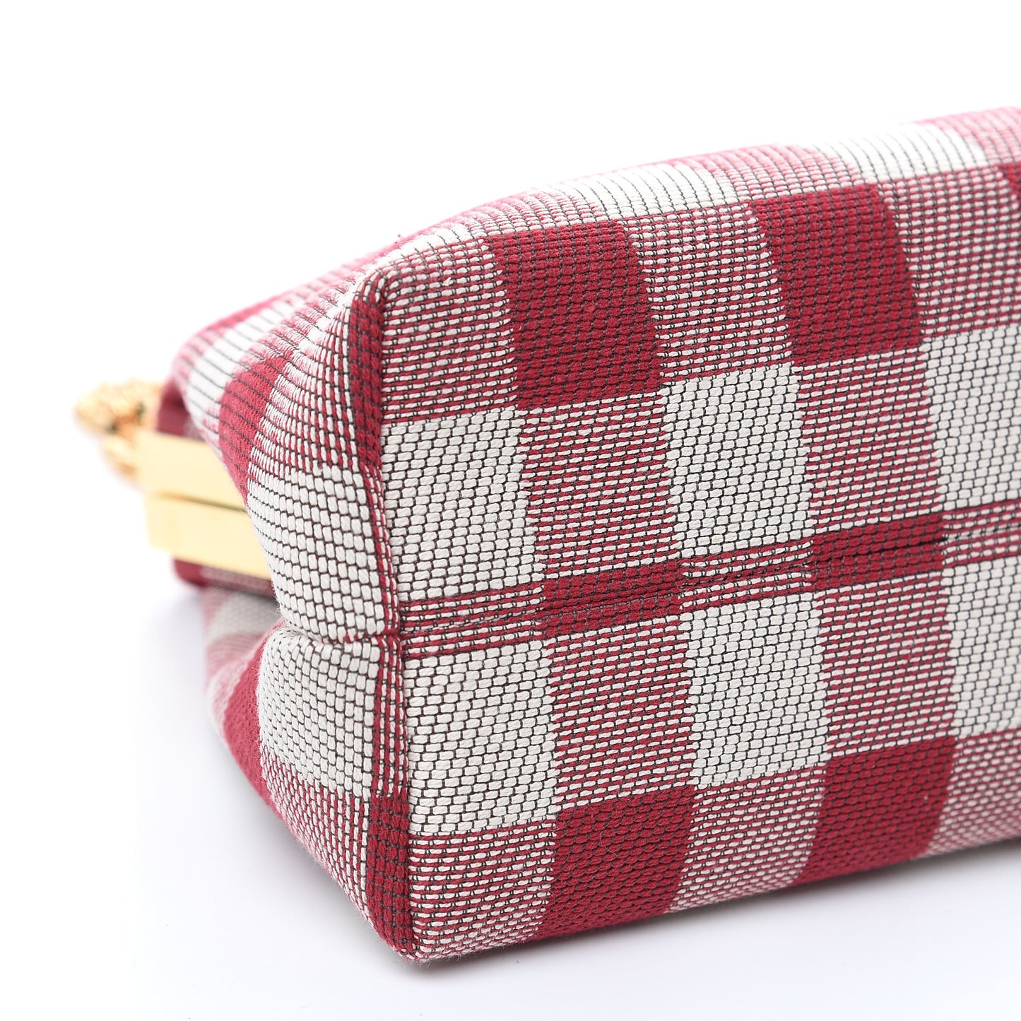 Checker Canvas Mini Volume Chain Clutch Flamma