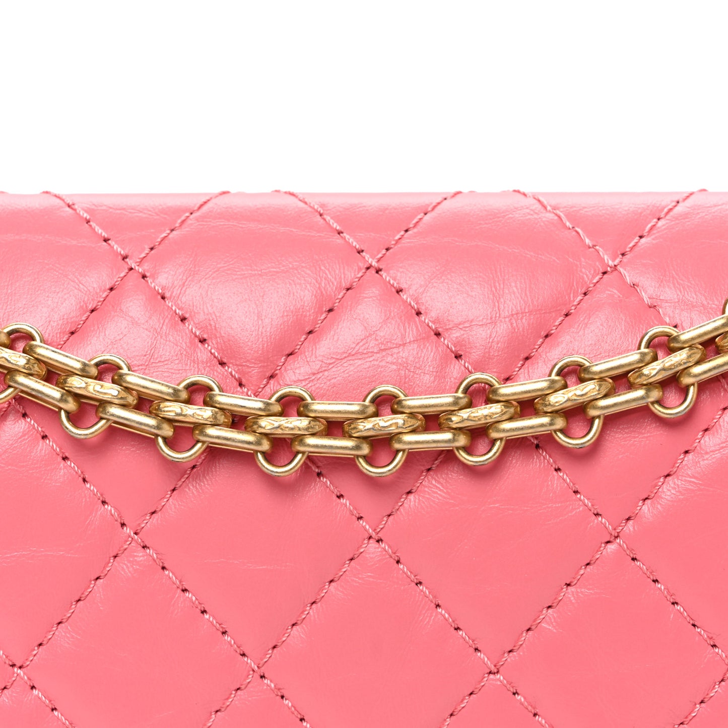 Aged Calfskin Quilted 2.55 Reissue Mini Flap Pink