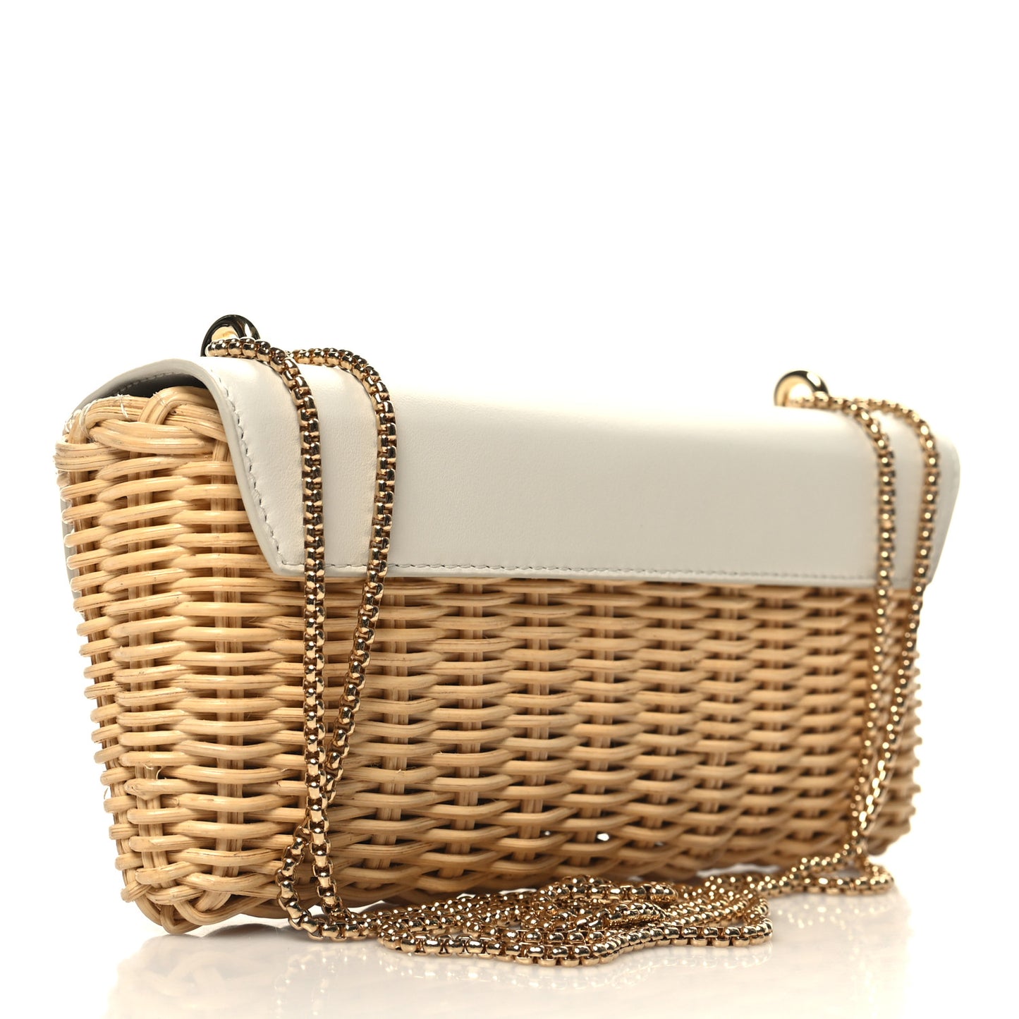 Midollino City Calfskin Mini Bag Naturale White