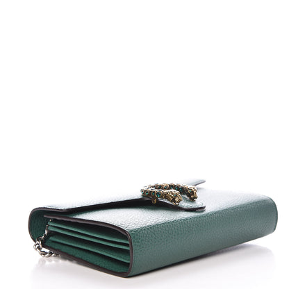 Gucci Calfskin Mini Dionysus Chain Wallet Emerald 4 of 10