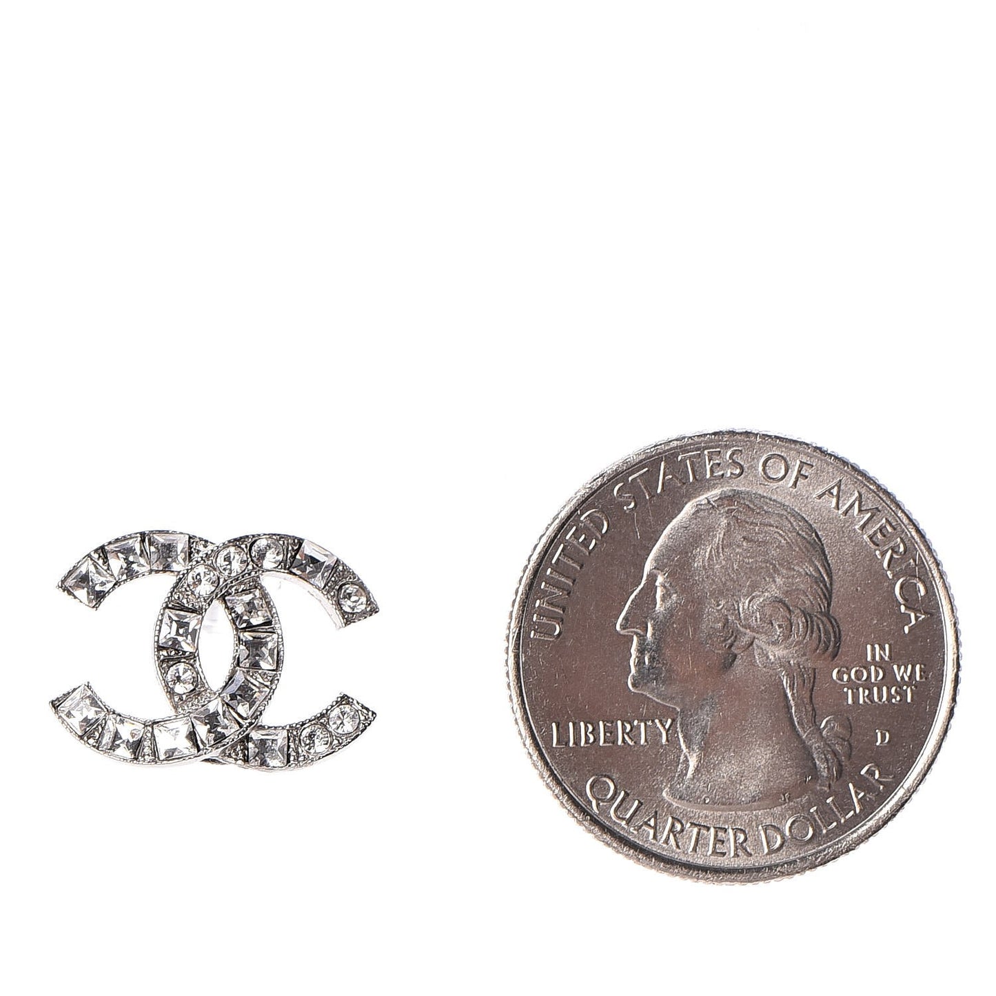 Crystal CC Earrings Silver