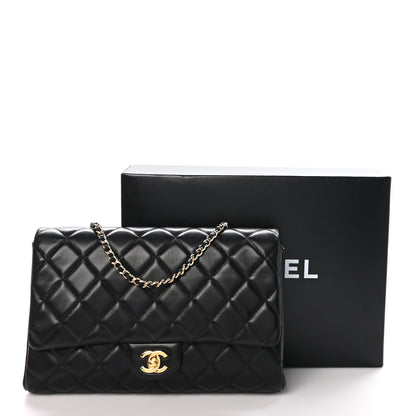 Chanel Lambskin Quilted Clutch With Chain Flap Black 11 of 11