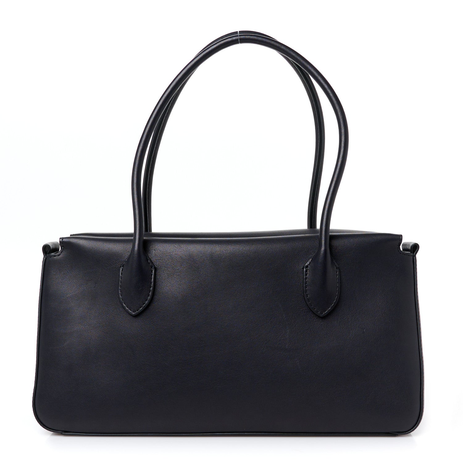The Row Polished Saddle Calfskin E/W Top Handle Bag Black 1 of 10