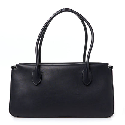 The Row Polished Saddle Calfskin E/W Top Handle Bag Black 1 of 10
