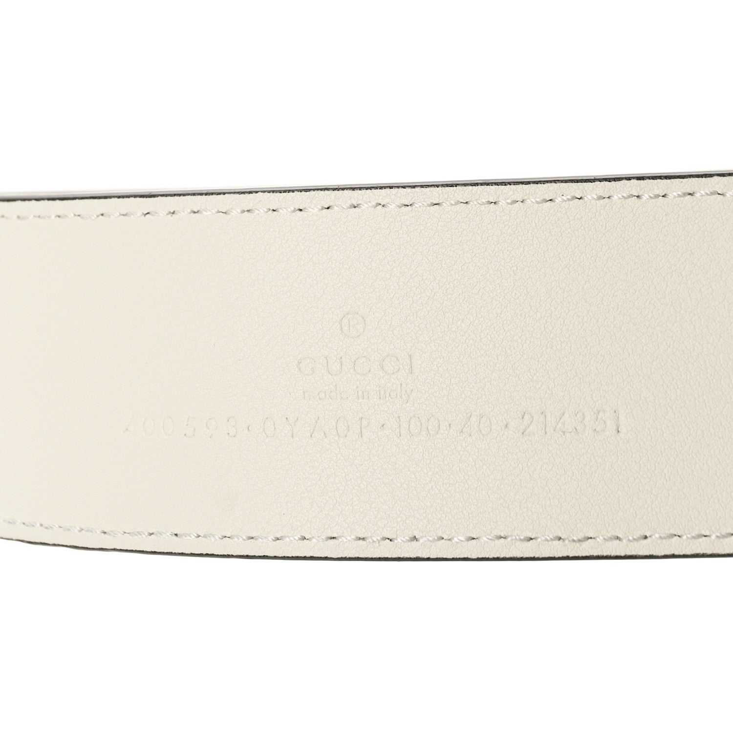 Gucci Plutone Calfskin Palladium Double G 40mm Belt 100 40 Mystic White 3 of 5