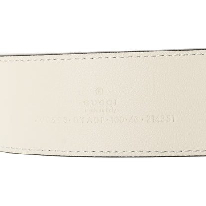 Gucci Plutone Calfskin Palladium Double G 40mm Belt 100 40 Mystic White 3 of 5