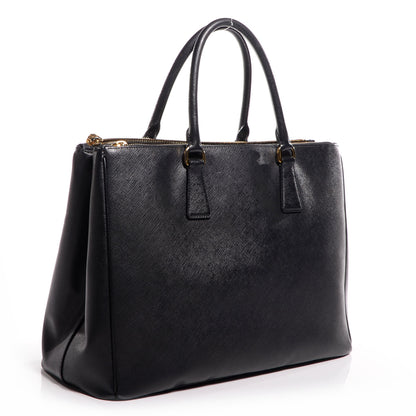 Prada Saffiano Lux Large Double Zip Tote Nero Black 3 of 11