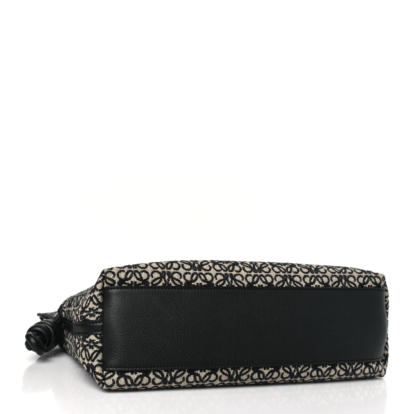 Jacquard Anagram Calfskin Flamenco Knot Clutch Navy Black