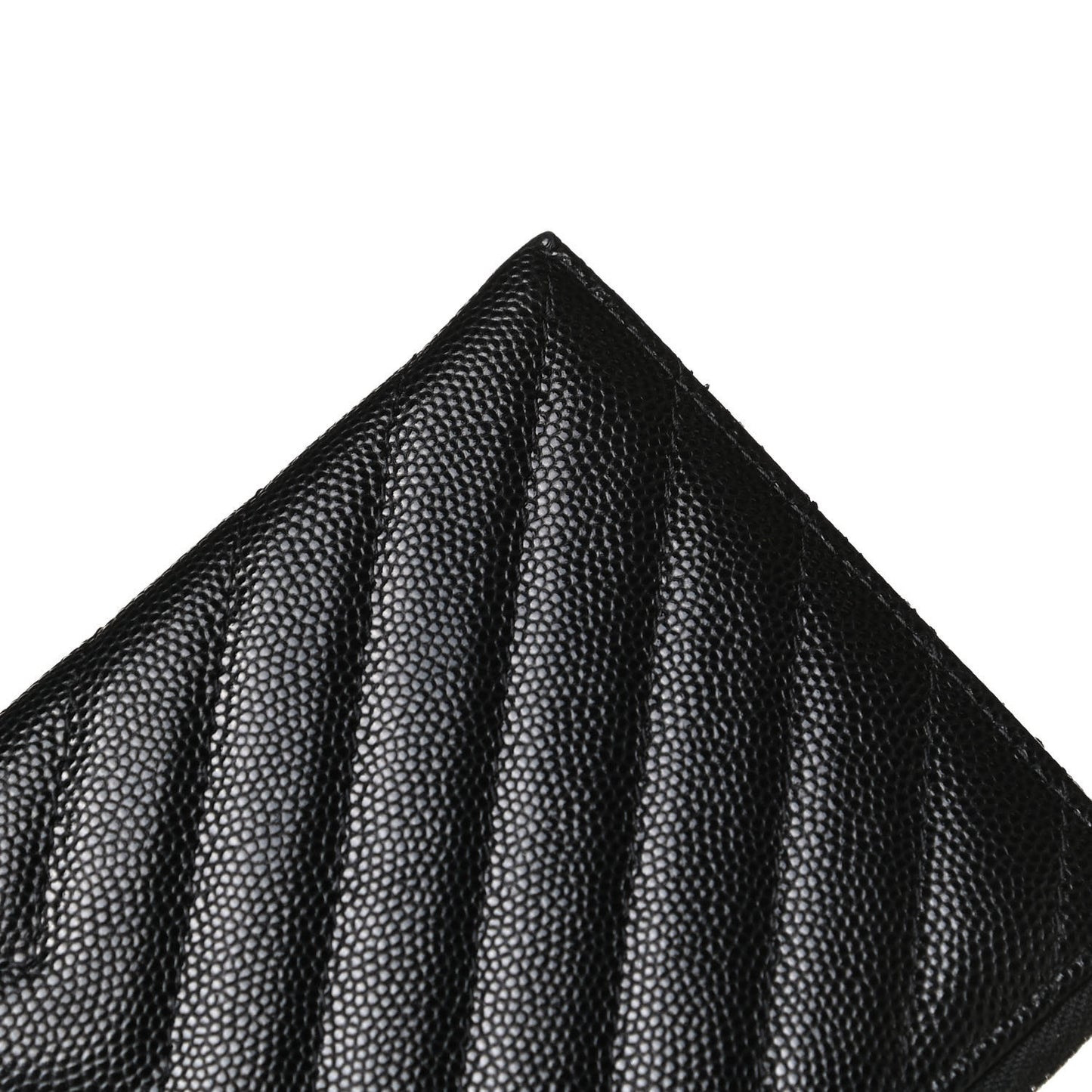 Caviar Chevron Quilted Zip Pouch Black