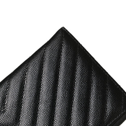 Chanel Caviar Chevron Quilted Zip Pouch Black 10 of 11