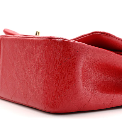 Chanel Caviar Quilted Jumbo Double Flap Red 9 of 9