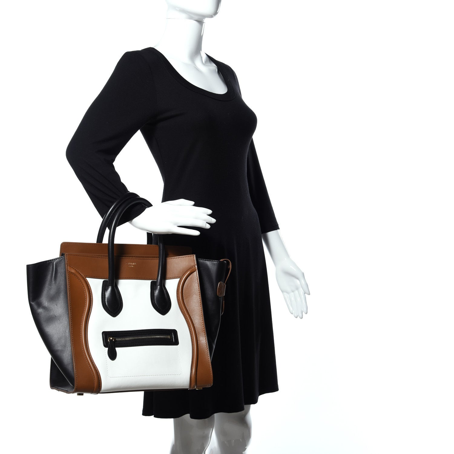 Celine Smooth Calfskin Mini Tri-Color Luggage White 2 of 10