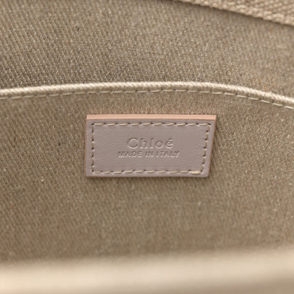 Chloe Linen Calfskin Medium Woody Ribbon Tote Cement Pink 6 of 14
