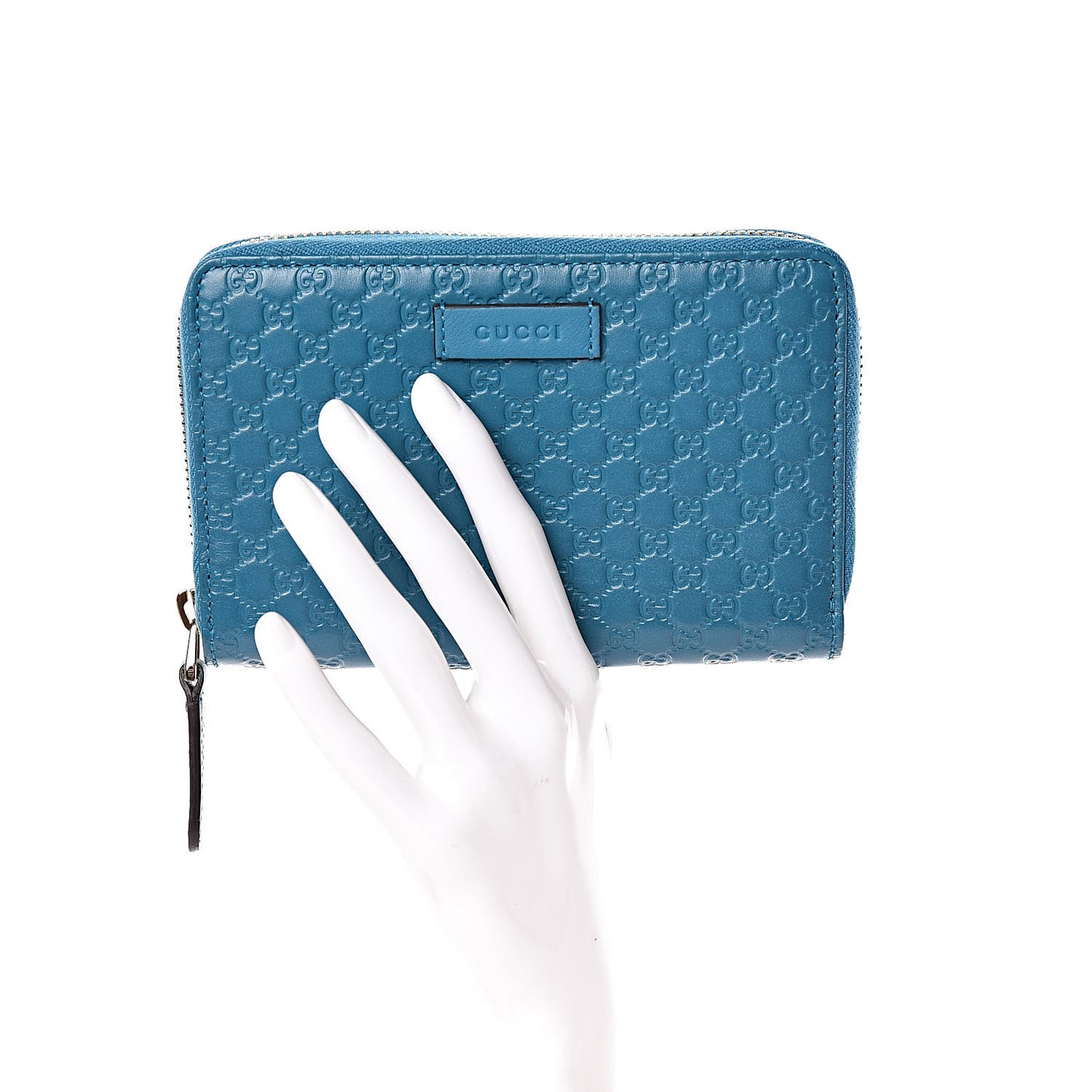 Microguccissima Zip Around Organizer Wallet Deep Cobalt