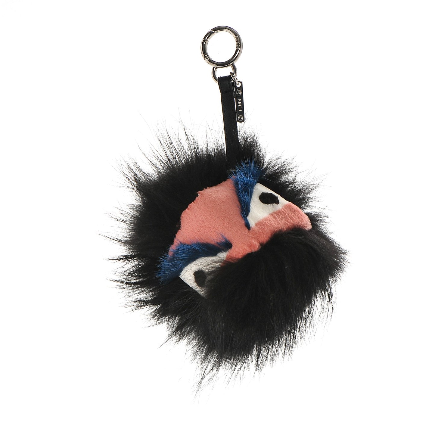 Rabbit Mink Fox Fur Dragoo Monster Bag Bug Charm Black
