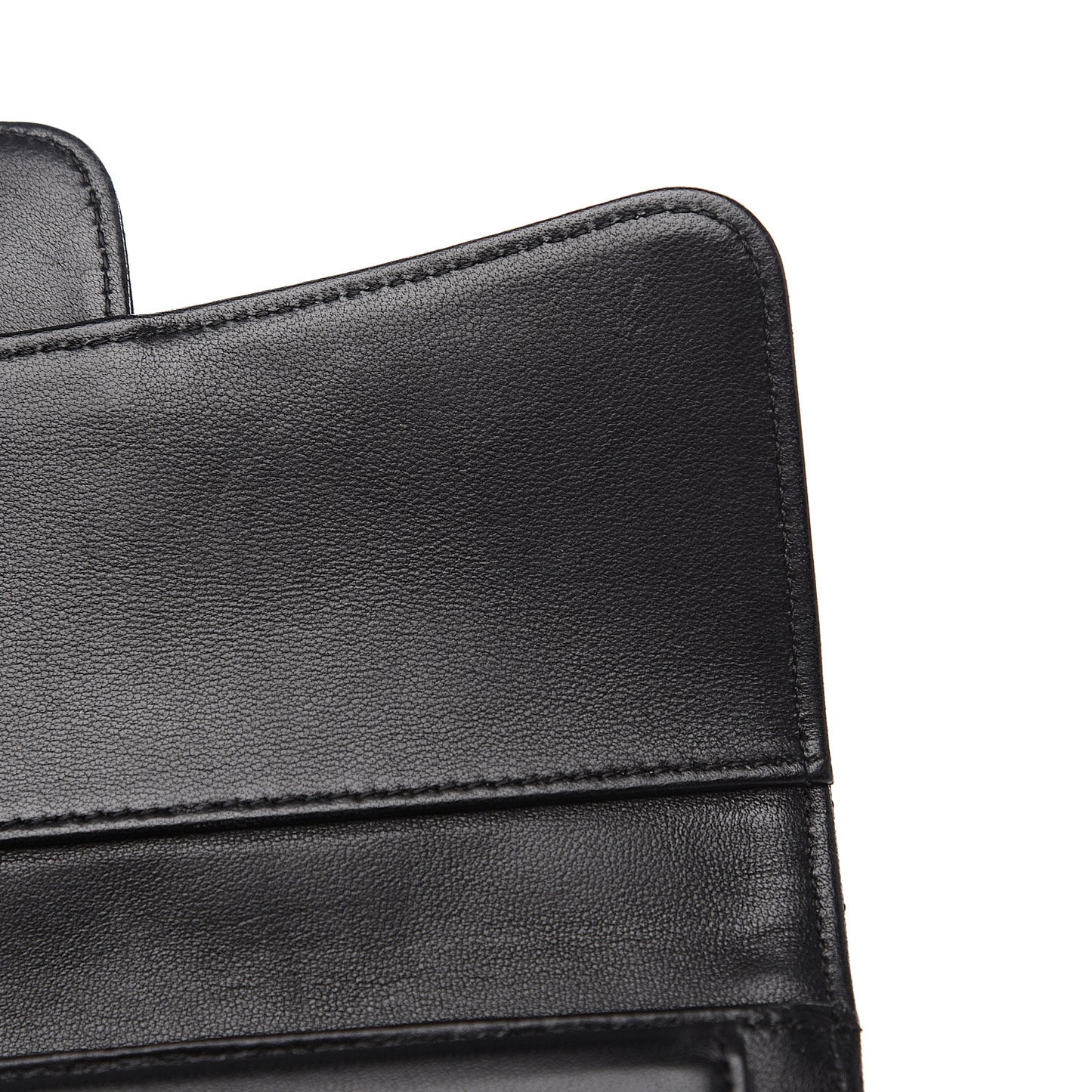 Lambskin Quilted Large Flap Wallet Black