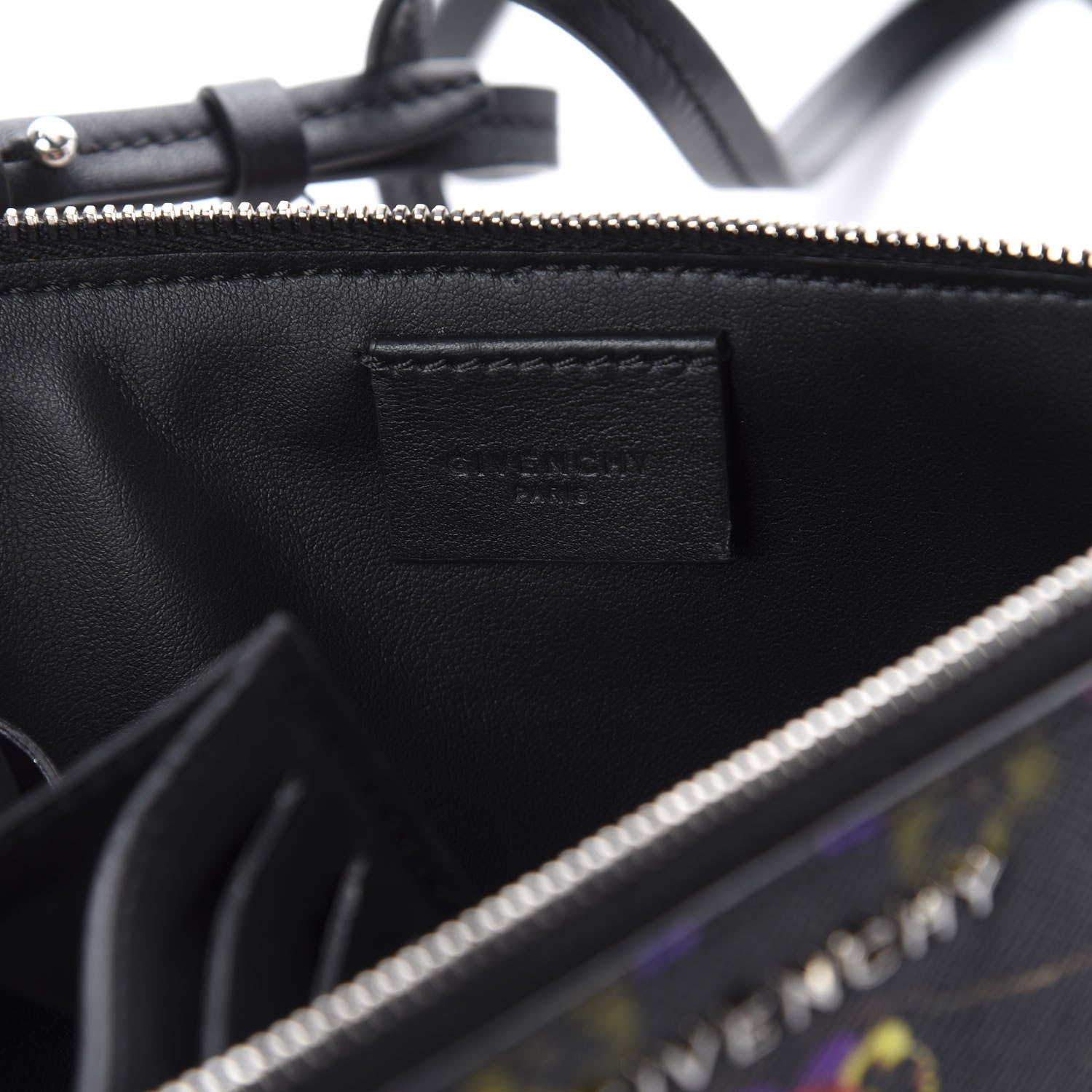 Givenchy Textured Coated Canvas Pansy Print Iconic Pouch Crossbody Black Multicolor 5 of 5
