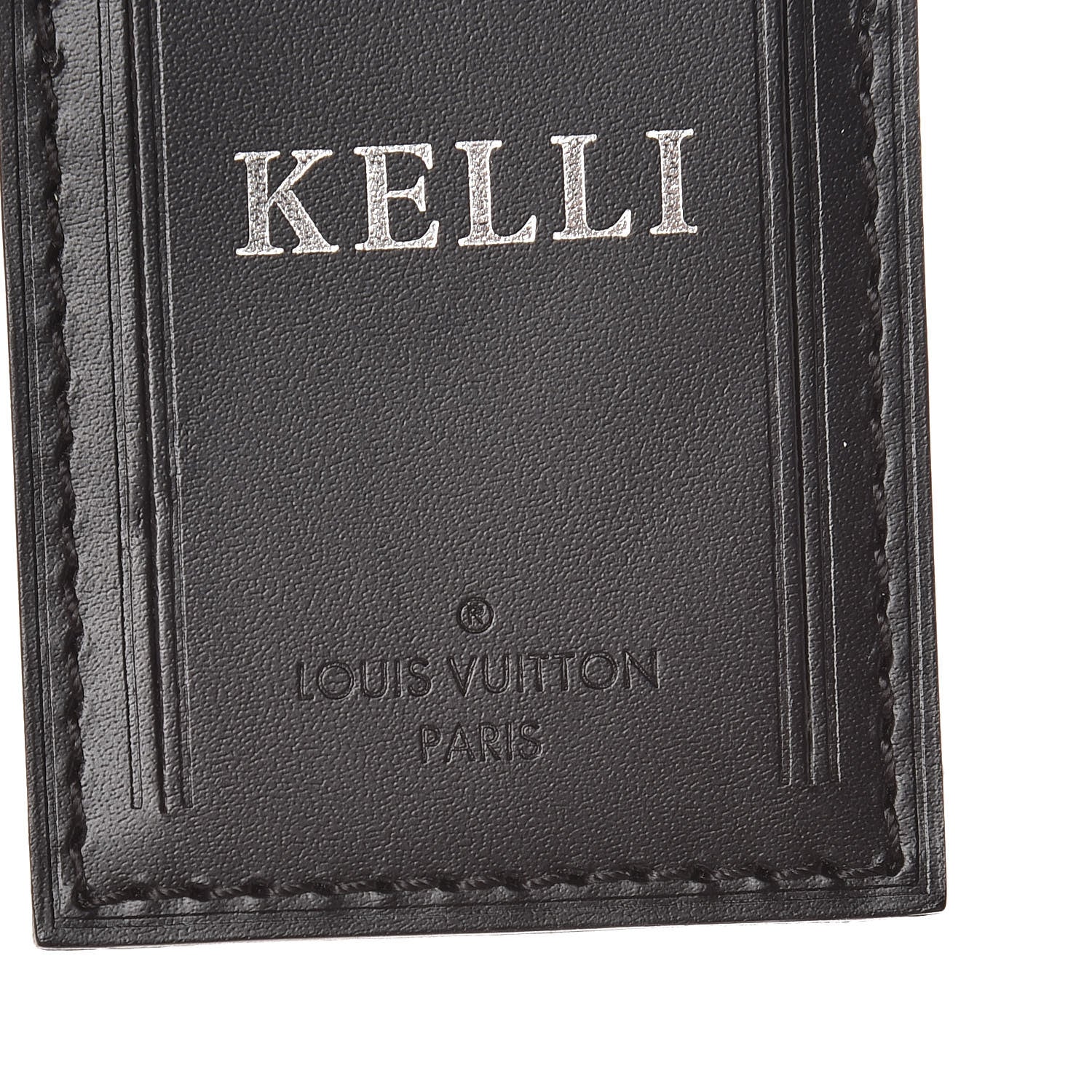 Louis Vuitton Calfskin Catogram Luggage Tag Black 3 of 5