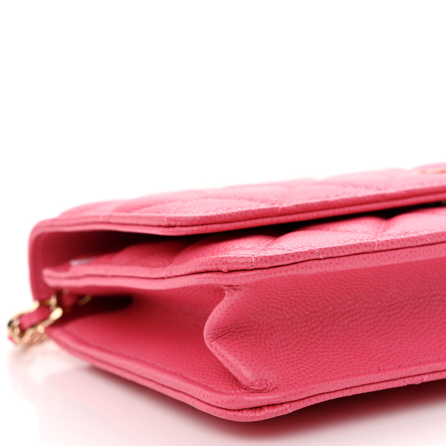 Caviar Quilted Wallet on Chain WOC Pink