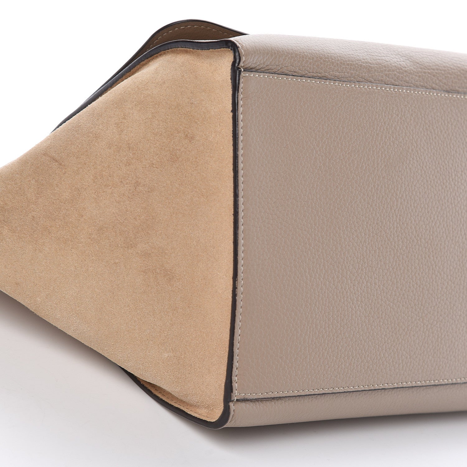 Celine Drummed Calfskin Suede Small Trapeze Dune 12 of 13