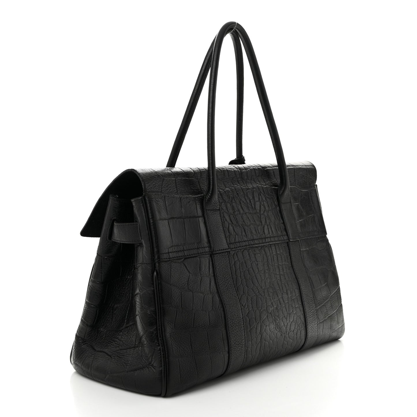 Calfskin Crocodile Embossed Bayswater Black