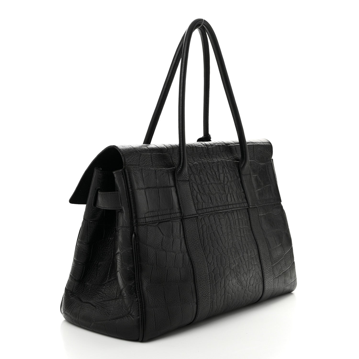Mulberry Calfskin Crocodile Embossed Bayswater Black 3 of 10