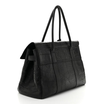Mulberry Calfskin Crocodile Embossed Bayswater Black 3 of 10