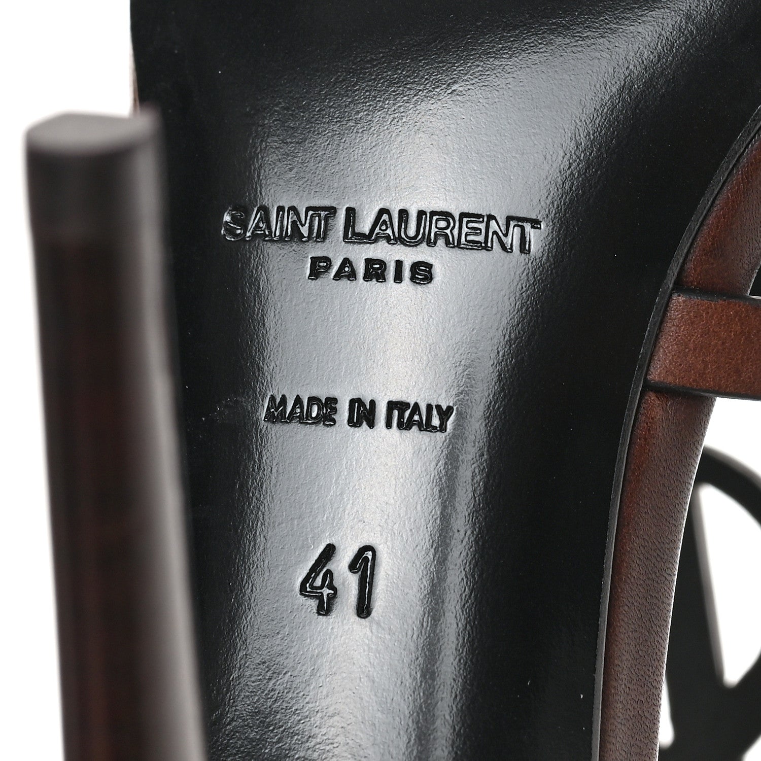 Saint Laurent Calfskin Cassandra 100 Sandals 41 Moro 6 of 7