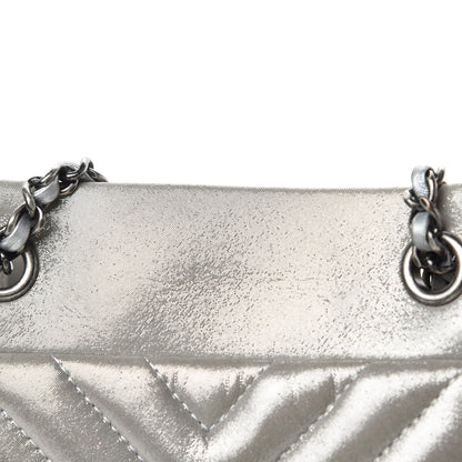 Chanel Iridescent Calfskin Chevron Small Urban Spirit Drawstring Bag Silver 8 of 18