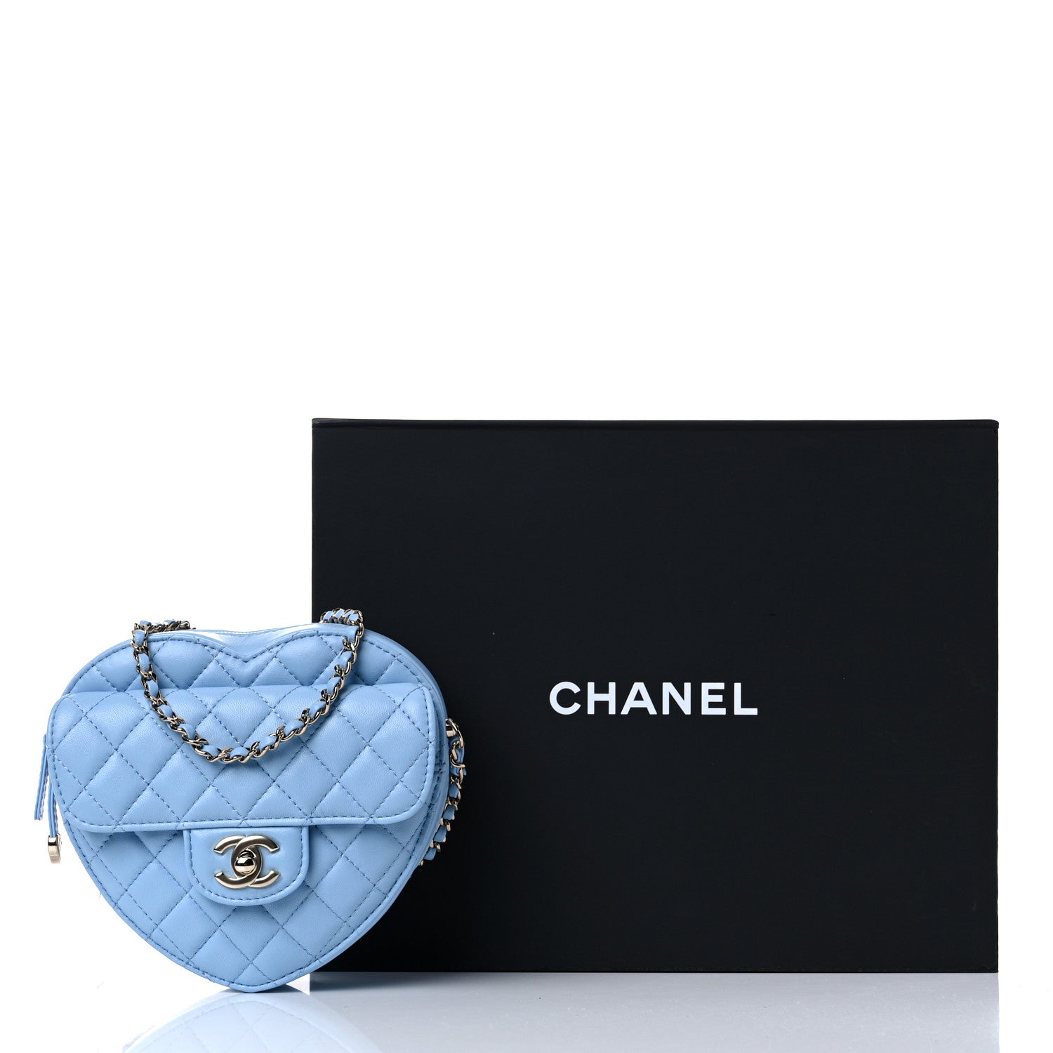 Chanel Lambskin Quilted CC In Love Heart Bag Light Blue 10 of 10