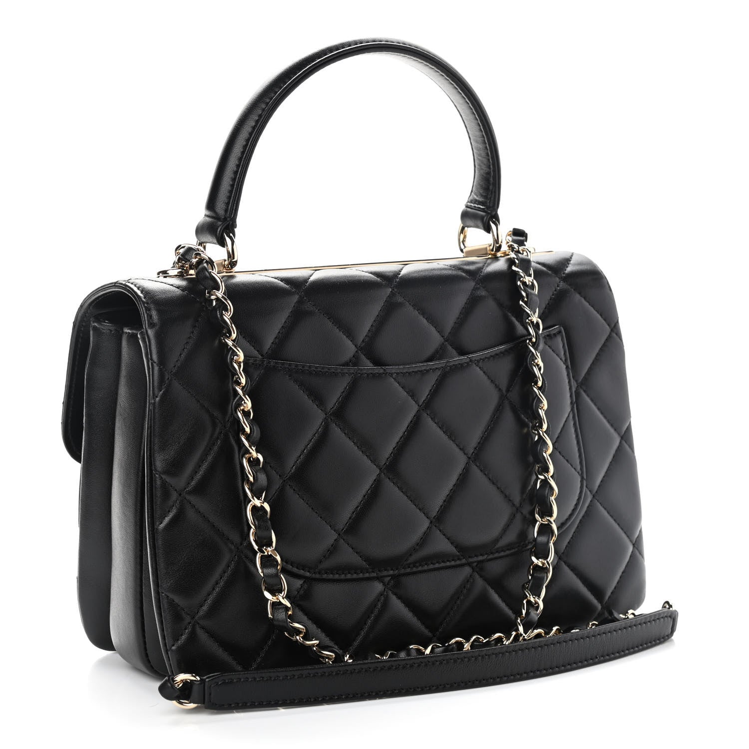 Chanel Lambskin Quilted Small Trendy CC Dual Handle Flap Bag Black 2 of 9